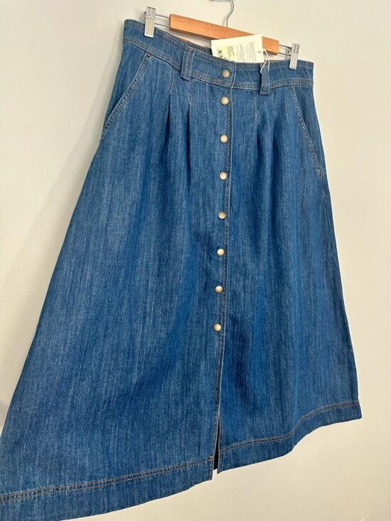 Sezane Dresses & Skirts - Sezane Jupe Clarine Denim Button Midi Skirt NWT